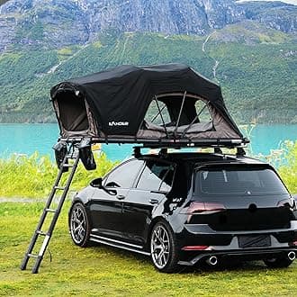 Rooftop Tent Hardshell for SUV Van Jeep Truck, Aluminum Alloy Car Rooftop Tent, Waterproof and UV-Resistant Overland Roof Tents Camping for 2-3 Person