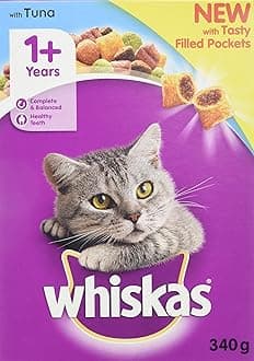 Whiskas 1+ - Dry Cat Food - for Adult Cats - with Chicken - 6 x 340 g