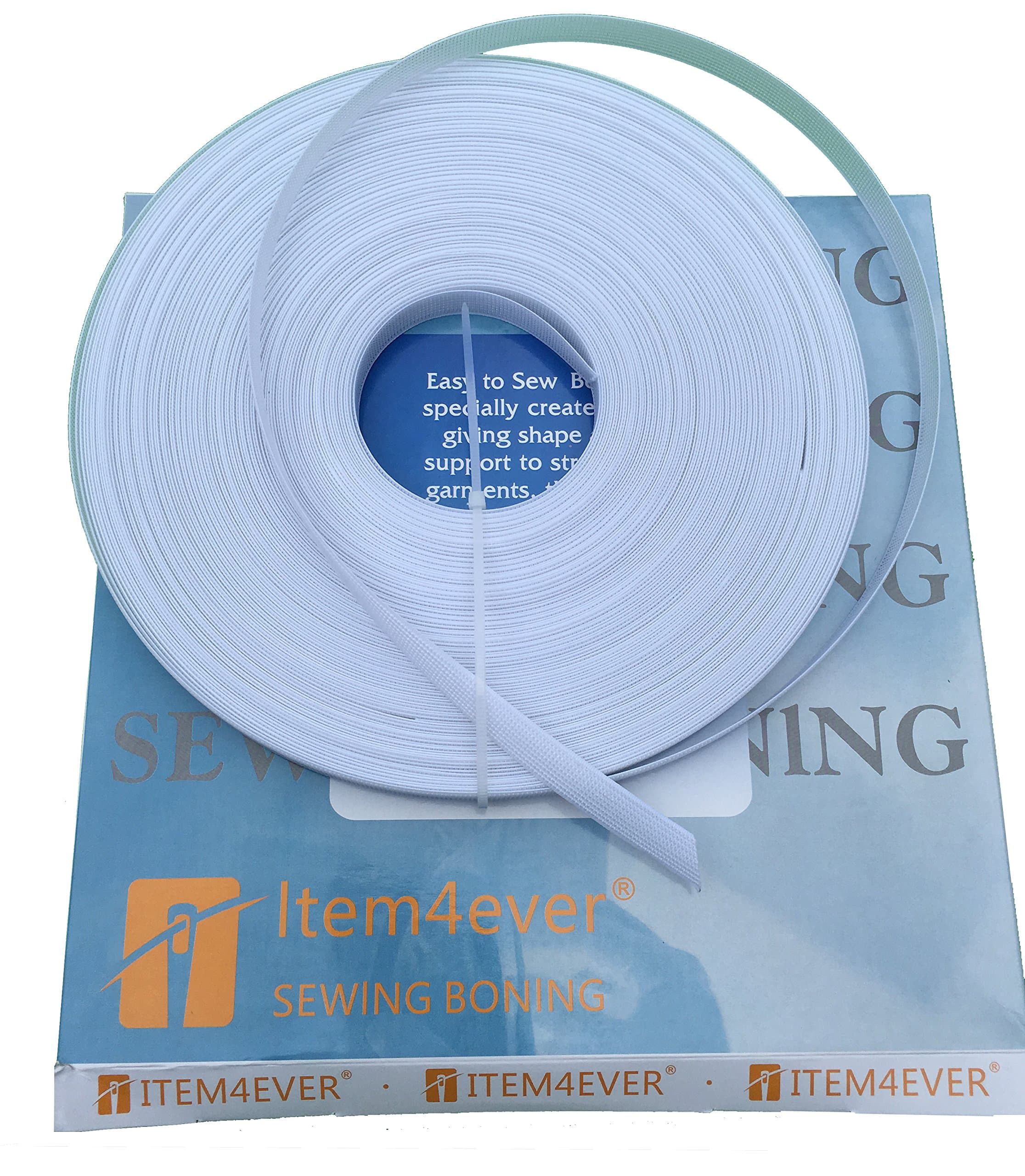 1/2" Rigilene White - 50 Yard Roll - Polyester sew through boning