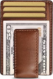 House of Jack Co. Carryall Men's Leather Money Clip Wallet with Magnetic Front Pocket (Multicolor)