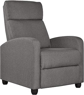 Yaheetech Recliner Armchair Adjustable Fabric Recliner Chair Sofa for Living Room/Bedroom Gray