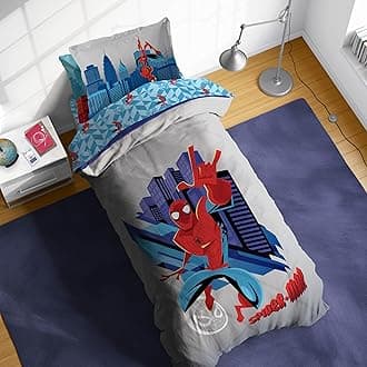 Sunny Side Up Kids Comforter Set Includes Sheets and Pillow Covers - Soft and Cozy Bed Set for Stylish Room Decor, Gray - Spiderman, 5 Piece Twin Bedding