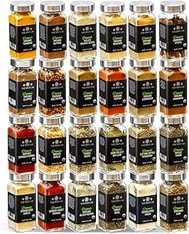 Ultimate Organic Spices and Seasonings Set - 24 French Jars Starter Spice Kit for Cooking, Grilling & BBQ - Variety Pack with Unique Glass Jars - Gourmet Seasoning Gift Set for All Chefs