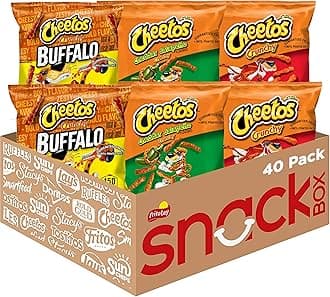 Cheetos Cheese Flavored Snacks, Cheesy & Spicy Favorites with Crunchy, Buffalo, and Cheddar Jalapeno Variety Pack, 1 Ounce (Pack of 40)