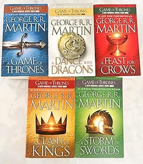 FIVE-BOOK GEORGE MARTIN SET: THRONES, KINGS, SWORDS, CROWS, DRAGONS (Song of Ice & Fire)