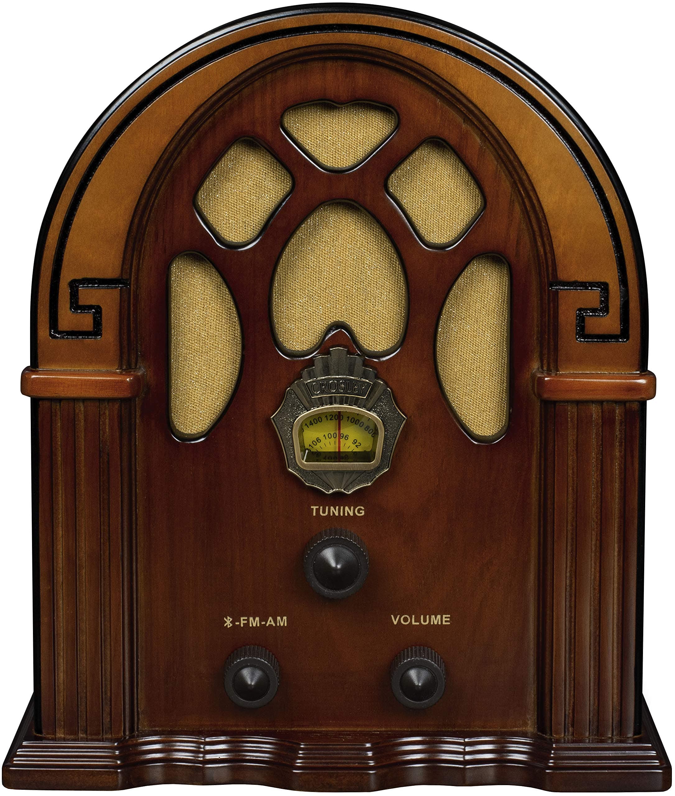 Crosley CR31D-WA Companion Retro AM/FM Radio, Vintage Bluetooth Speaker, Wireless Music Streaming for Home, Walnut