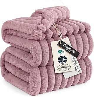 Bedsure GentleSoft Pink Fleece Blanket for Couch - Cozy Soft Blankets for Women, Cute Small Throws for Girls, 108x90 Inches