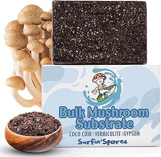 Surfin' Spores Premium Mushroom Substrate - 5 lbs Bulk CVG Blend for Monotub Cultivation - Pasteurized Coco Coir, Vermiculite & Gypsum Mix - Professional Mycologist Formula for Growing Mushrooms