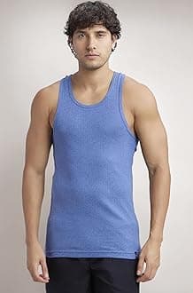 Jockey 9922 Men's Super Combed Cotton Rib Racer Back Styling Round Neck Gym Vest