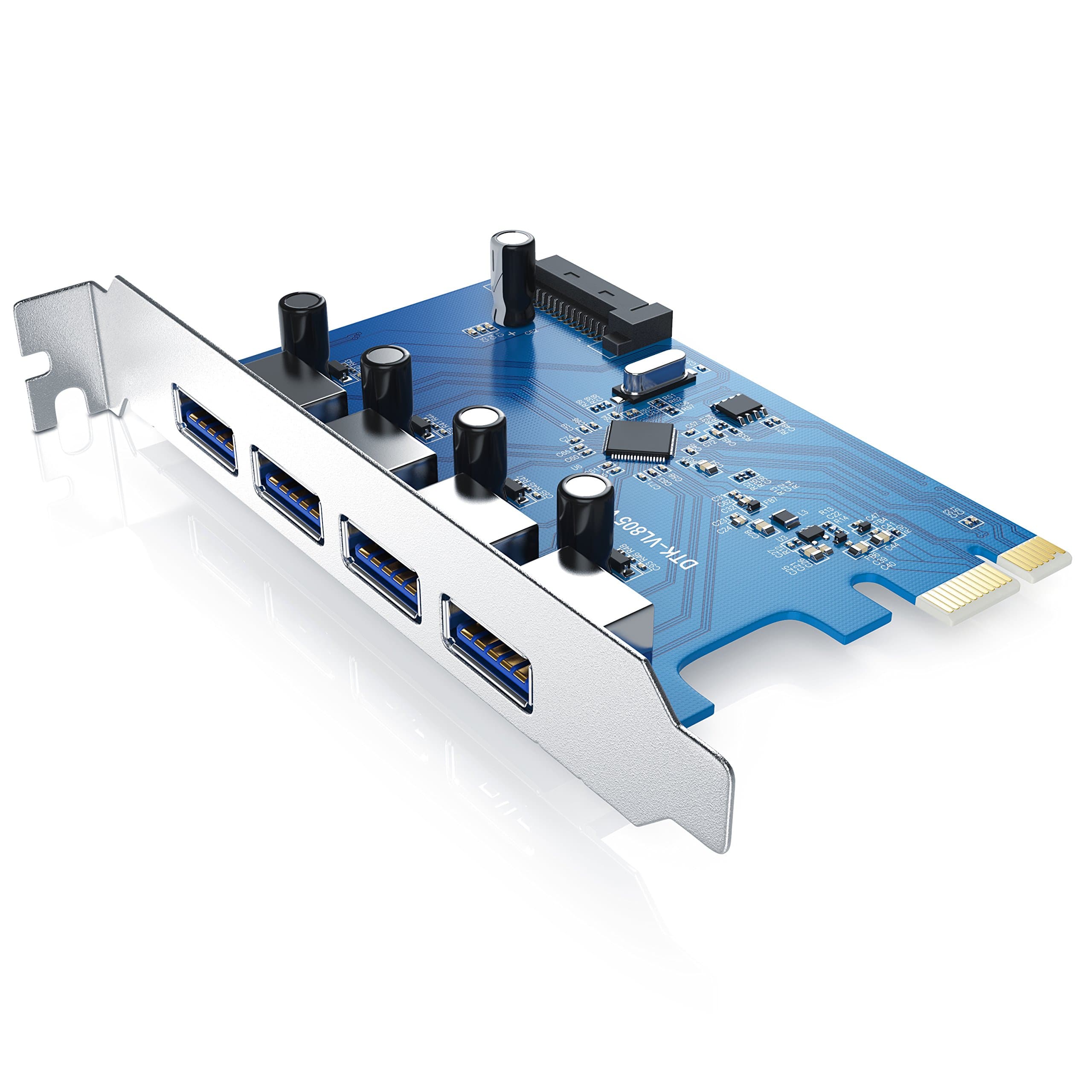 CSL - 3.0 USB 4-port PCIe interface card PCI Express - VIA Chip - 15-pin SATA power connection - maximum transfer rate 5Gbit s - Plug and Play - USB 2.0 and USB 1.1 downward-compatible