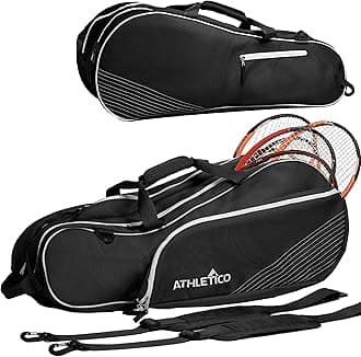 6 Racquet Tennis Bag | Padded to Protect Rackets & Lightweight | Professional or Beginner Tennis Players | Unisex Design for Men, Women, Youth and Adults (Black)