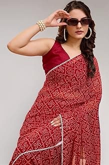 VAIRAGEE Women Soft Georgette Stylish Printed Ready To Wear Saree With Unstitched Blouse (2054)