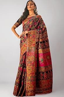 Women's kanjivaram banarasi silk saree for Patola festival Wedding silk with rich pallu Design sarees for women with blouse piece