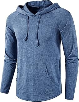 Men's Gym Workout Active Long Sleeve Pullover Lightweight Hoodie Casual Hooded Sweatshirts