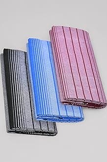 TUNI MANI Men's Cotton Lungi Stitched Rink Design/Blue, Black, Maroon/Length- 2.25m (Pack of 3)