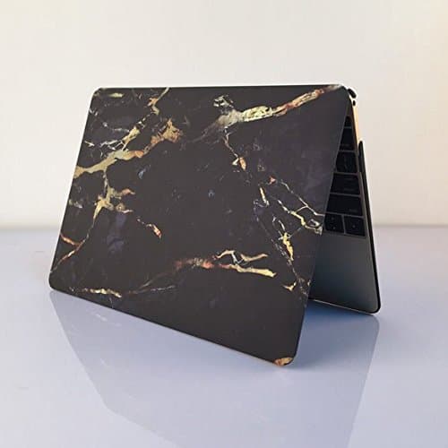 RFS Macbook Air 13" Case Hard Shell Cover Designer Pattern For Apple Mac Air 13.3" (Models: A1369 and A1466) (Black Gold Marble) - Laptop shell