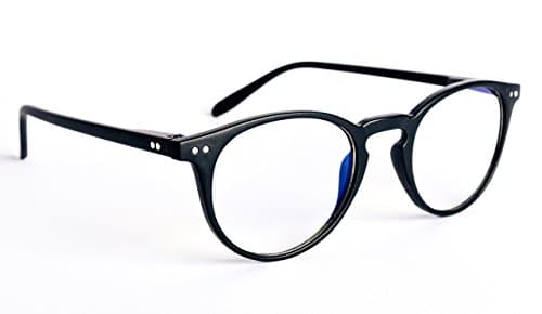 DEVIES GLASSES - Ferris - Black Frame - Premium Computer Glasses - Digital Eye Strain & Headache Relief - Blue Light Blocking Glasses - Reading Glasses 1.25 Magnification - Includes Case