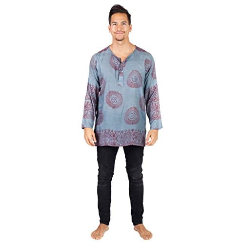 uinisex om mantra indian kurtaTop-Grey-Large