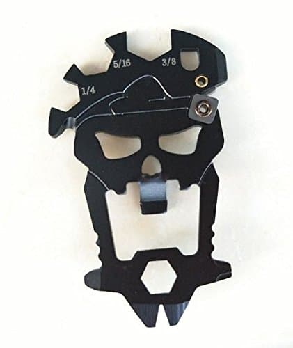 12 in 1 EDC Skull Multi Tool Mini Steel Screwdriver Bottle Opener Wrench Knife