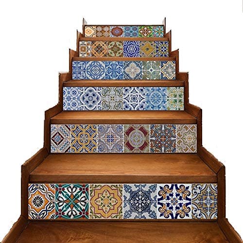 Tile Stickers Backsplash, Removable Backsplash Tile Stickers Bathroom & Kitchen Tile Decals Home Decor 4x4 Inch DIY Wall Sticker Decals Oil-proof Waterproof Tile Stickers (Vintage Traditional)