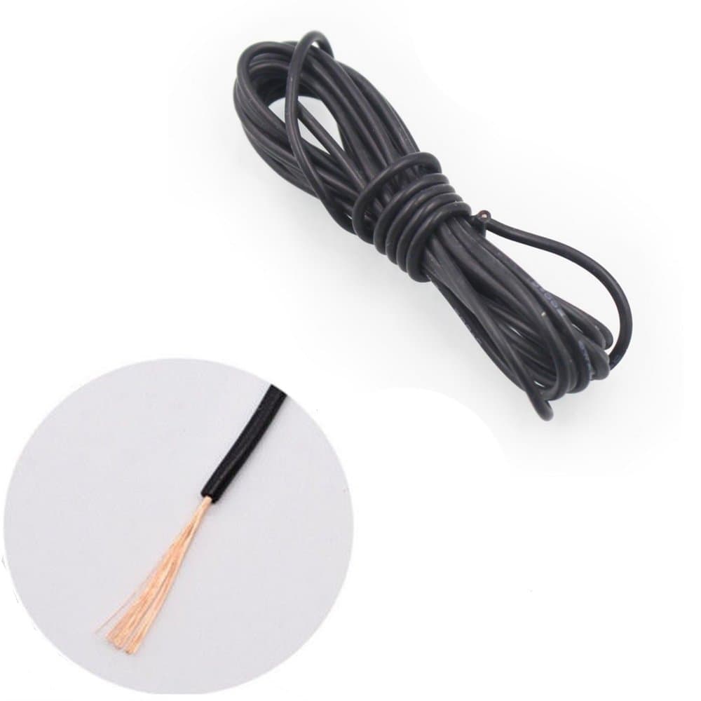 Wire4u 10M Thinwall Single Core Automotive Auto Car Marine Cable Wire Red Black 12V 24V 0.5mm-2.5mm 11Amp-28Amps (Black, 14Amps 0.75mm)