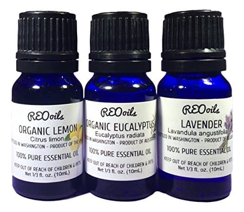 Best Selling Essential Oils Starter Kit- 3 Pack, Widcrafted High-Altitude Lavender, Organic Lemon and Organic Eucalyptus, 10 ml Each, Euro Droppers