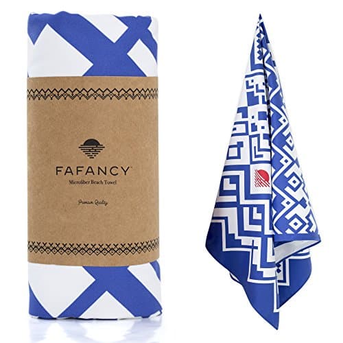 Microfiber Beach Towel - Large, XL, Quick Dry, Lightweight, Compact, Sand Proof, Absorbent, 63"x35" for Adults and Kids, Best for Travel, Pool, Beach, Swim, Camping - Ocean Blue, Beach Blanket