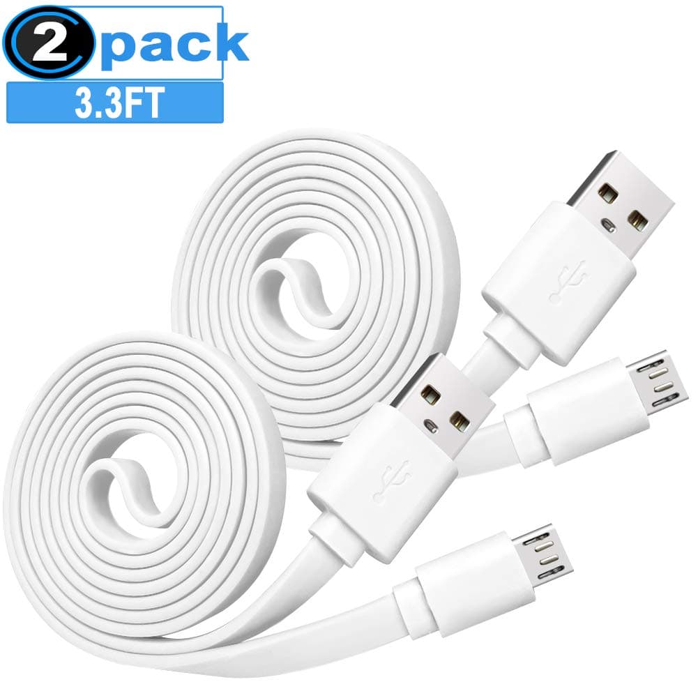 2 Pack 3.3ft Power Extension Cable for Wyze Cam Pan,WyzeCam,Kasa Cam,YI Dome Home,Furbo Dog,Nest Cam,Oculus Go,Blink,Cloud Camera,KasaCam NestCam Indoor,Netvue,SCOVEE Micro USB Charging Charger Cord