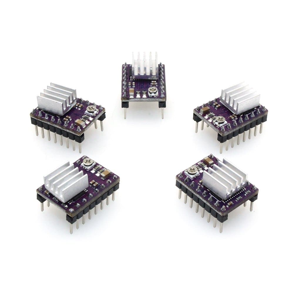 PoPprint DRV8825 Stepper Motor Driver Module 4-Layer with Mini Heat Sink for 3D Printer RP1.4 A4988(Pack of 5pcs)