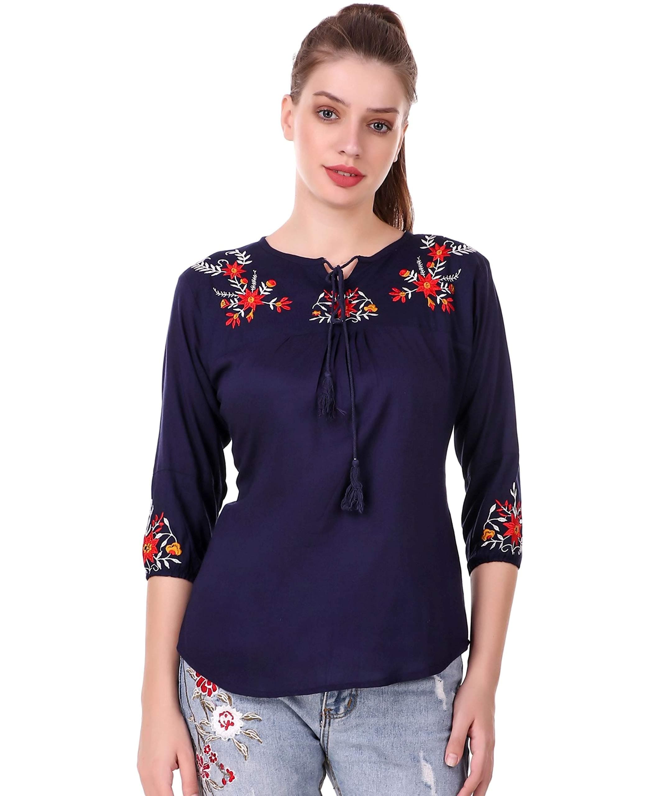 Elyraa Women's Plain Regular Fit Top