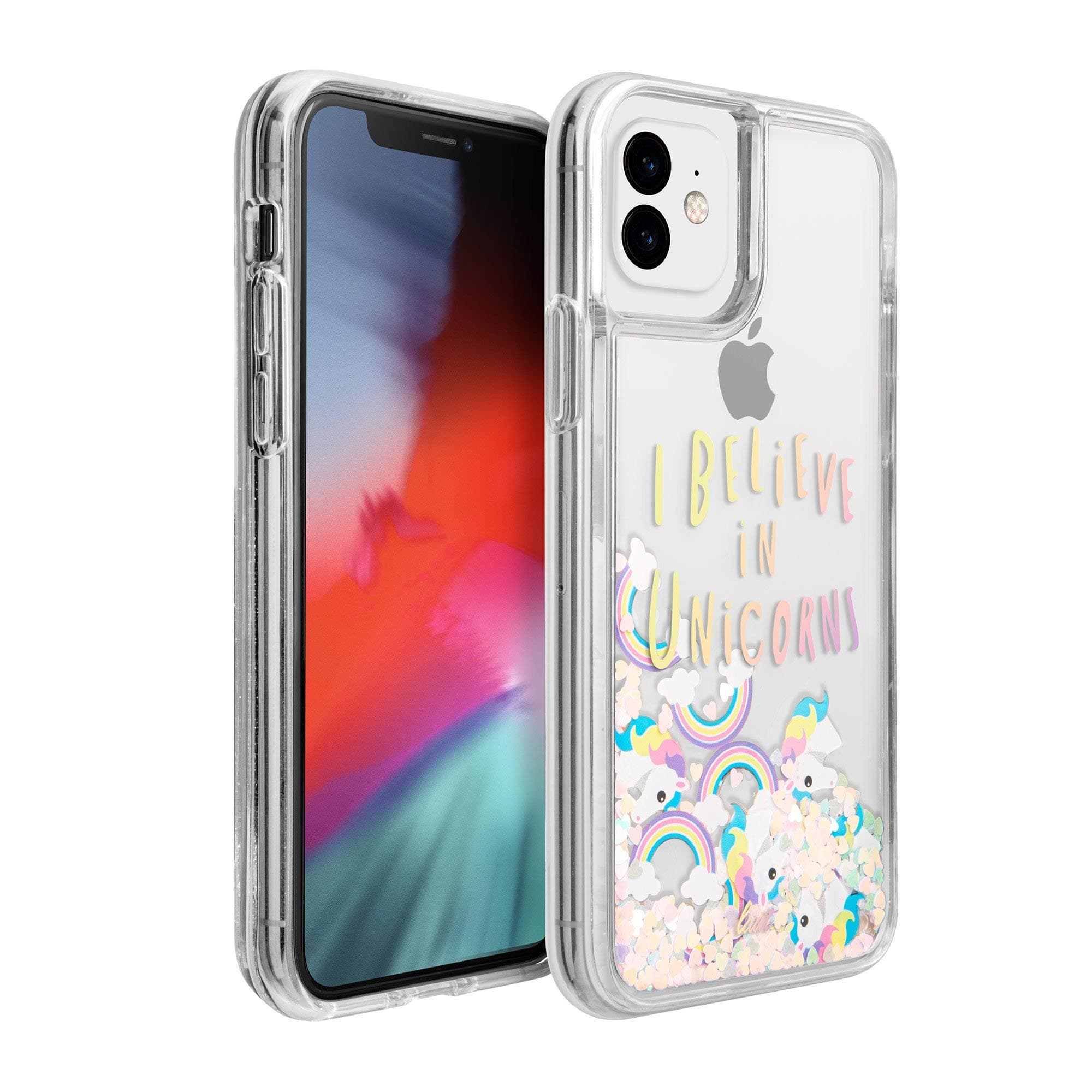 LAUT | Glitter Unicorns for iPhone 11 Pro Max | Rainbow | Durable | Reflective Glitter