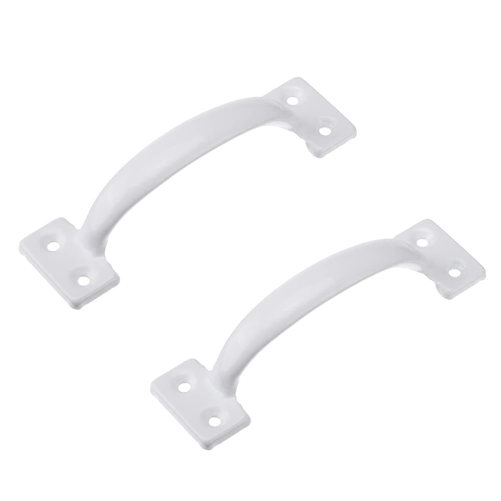 V171 6-1/2" Gate Handle, Screen Door Handle in White- 2 Pack