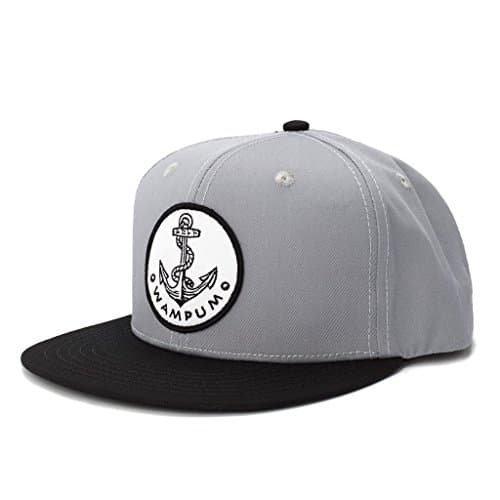 Wampum Anchor Snapback Hat Gray and Black