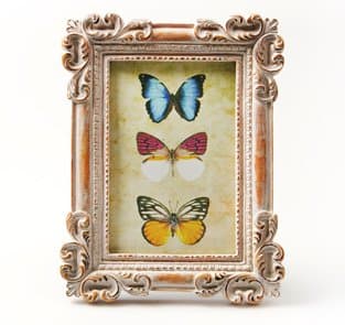 Classic Rectangular Photo Frame Whitewash, Shabby Chic Antique Looking Picture Frame