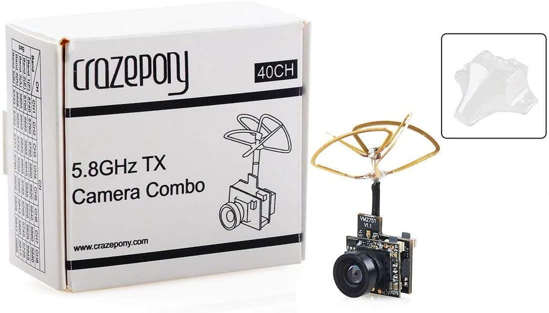 Hankermall FPV Tiny Whoop Camera 5.8G 40CH 25mW Transmitter with Circular Polarized Clover Leaf Antenna for Blade Inductrix etc