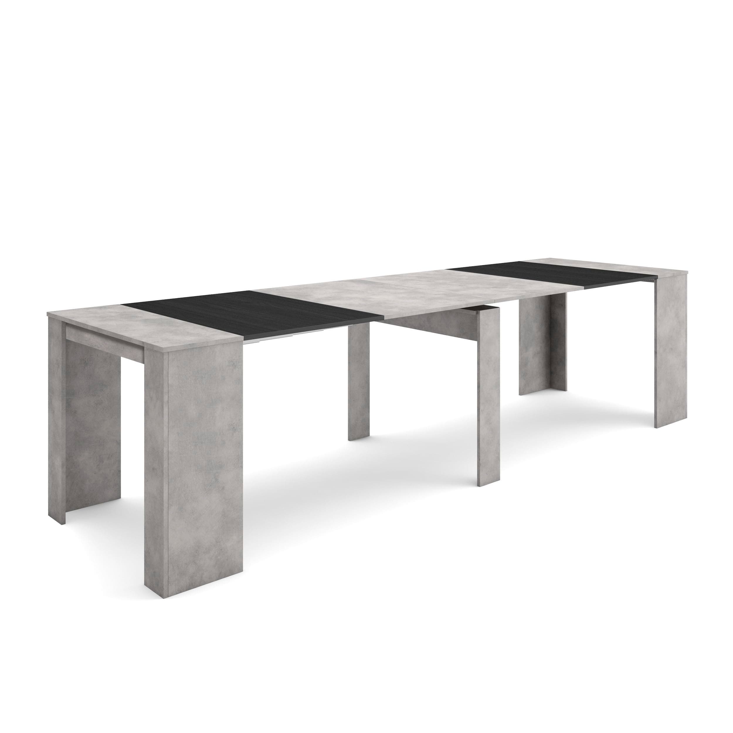 Skraut Home | Extendable Console Table | Folding Dining Table | 300 | For 14 diners | Folding table | Modern Style | Concrete