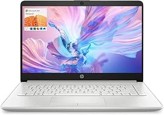 HP Portable Laptop Student/Business 14" HD Display, Intel Quad-Core N4120, 8GB DDR4 RAM, 64GB eMMC, 1 Year Office 365, Webcam, RJ-45, HDMI, Wi-Fi, Windows 11 Home, Silver