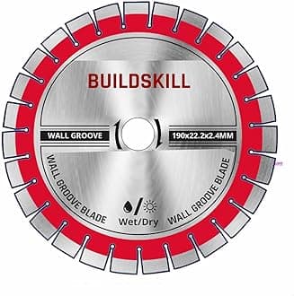 Buildskill Brushless Wall Cutting Machine Blade, 65mm Max Cutting Depth, Wall Groove Blade, 195 mm, 2.4mm Thick (Pack of 1)