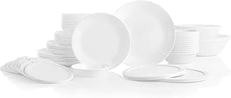 Corelle®| Winter Frost White 78pc Dinnerware Set | Service for 12 | Classic White |Easy-to-Clean | Triple-layer strong glass resistant to chips and s |Made in USA