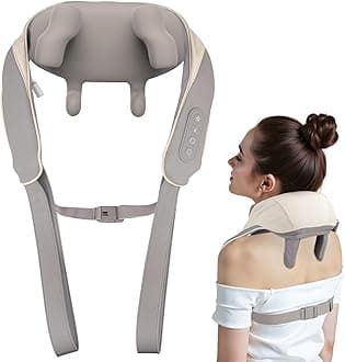 Shiatsu Neck and Back Massager Pro with Heat, Long Battery Life, Auto 10-Min Shutoff, 6D Cordless Massager for Shoulder, Leg, Muscle, Full Body, Ideal Birthday Gift for Teacher, Parents, Friends