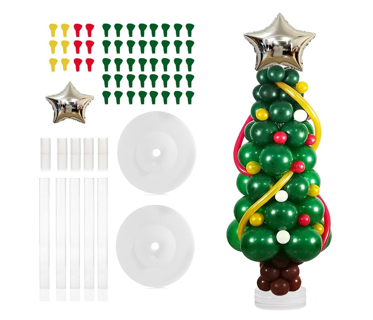 Balloon Christmas Tree Balloon Column Stand Base and Pole Kit for Home and Office Christmas Party Decoration