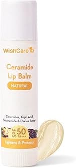 Ceramide Lip Balm SPF 50 PA+++ | Brightening Lip Balm for Dark Lips | In-Vivo Tested | Kojic Acid & Niacinamide | Natural & Untinted | For Women & Men | 5g
