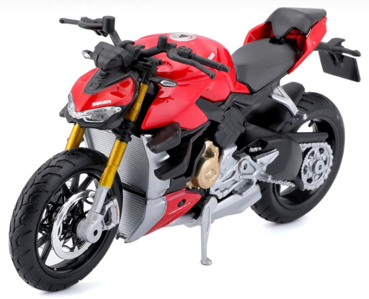 Rubber - 1/18 Scale Model Compatible with Ducati Replica Miniature Model Super Naked V4 S 2019 Collectible (Red)