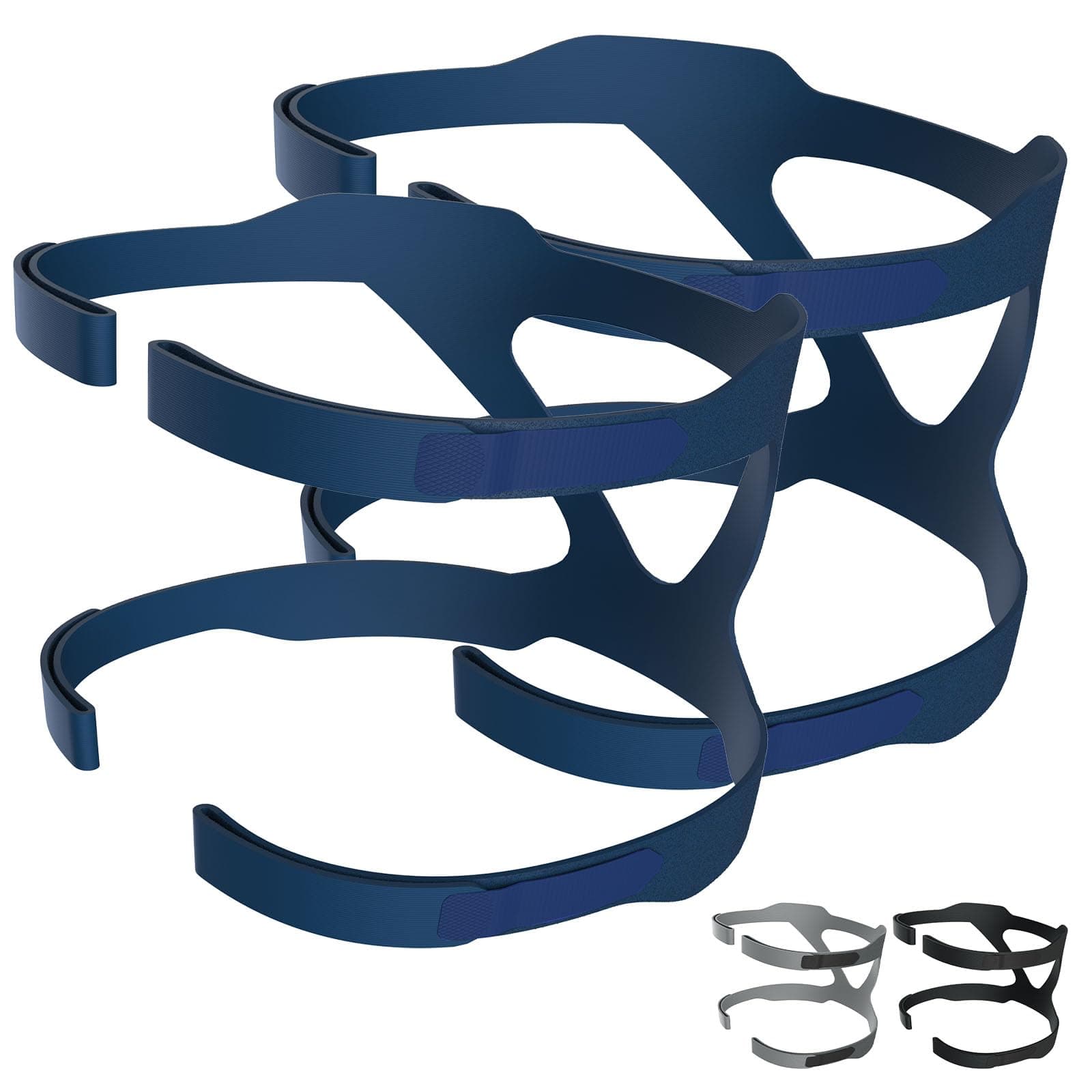 Universal CPAP Headgear 2 Pack, Hersvin Replacement Headband Straps Compatible with Most Nasal, Full-Face Sleep Apnea Masks of Respironics, Resmed, Resmart (Blue)