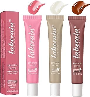 3 Color Glossy Lip Balm Butter Lip Gloss,Moisturizing Non Sticky High Shiny Finish Lip Glow Oil, Natural Plumping Lip Tint Lip Care & Repair Lip Mask for Soft & Smooth & Protect Dry Lip