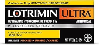 Lotrimin Ultra Antifungal Jock Itch Cream with Butenafine Hydrochloride, Jock Itch Treatment for Men, Women, and Kids Over The Age of 12, 1.1 oz Tube