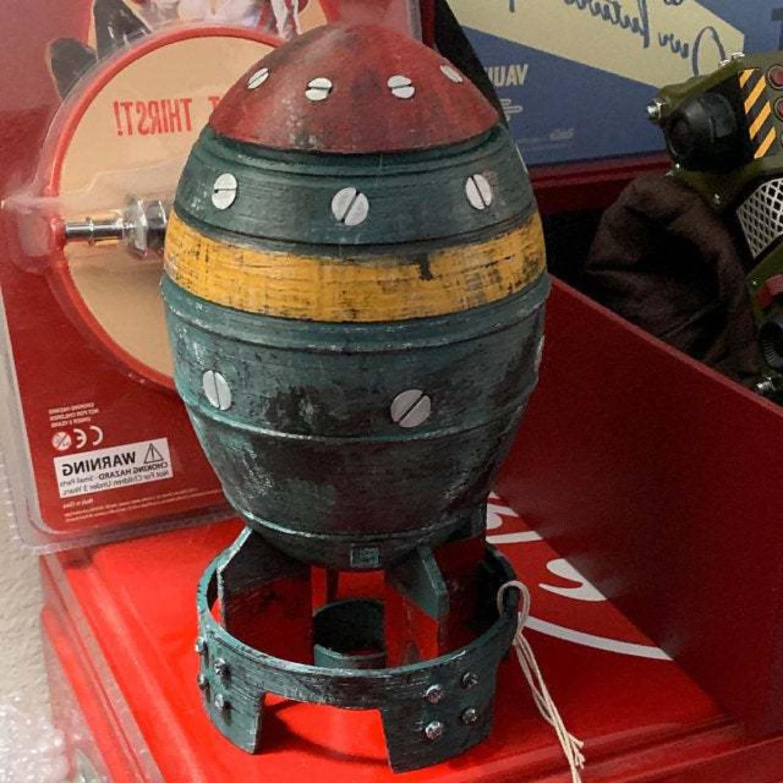 Nuke Bomb Storage Box, Nuclear Bomb Desktop Decorations, 3D Openable Resin Rocket Sculpture, Mini Nuke Statue Model, Mini Storage Box Decor