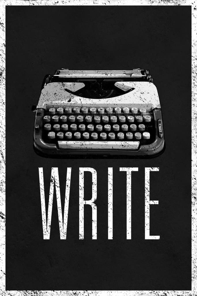 Write Retro Manual Typewriter Writer Poster Black White Author Writing Inspirational Motivational Cool Wall Art Print Poster 12x18