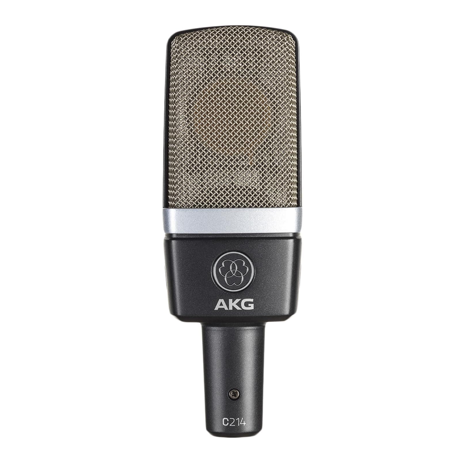 AKG Pro Audio C214 Studio Grade Professional Large Diaphragm, Single Capsule, Vocal and Instrument Condenser Microphone with Rugged Aluminum Carrying Case. XLR Connector. Gray with Gold