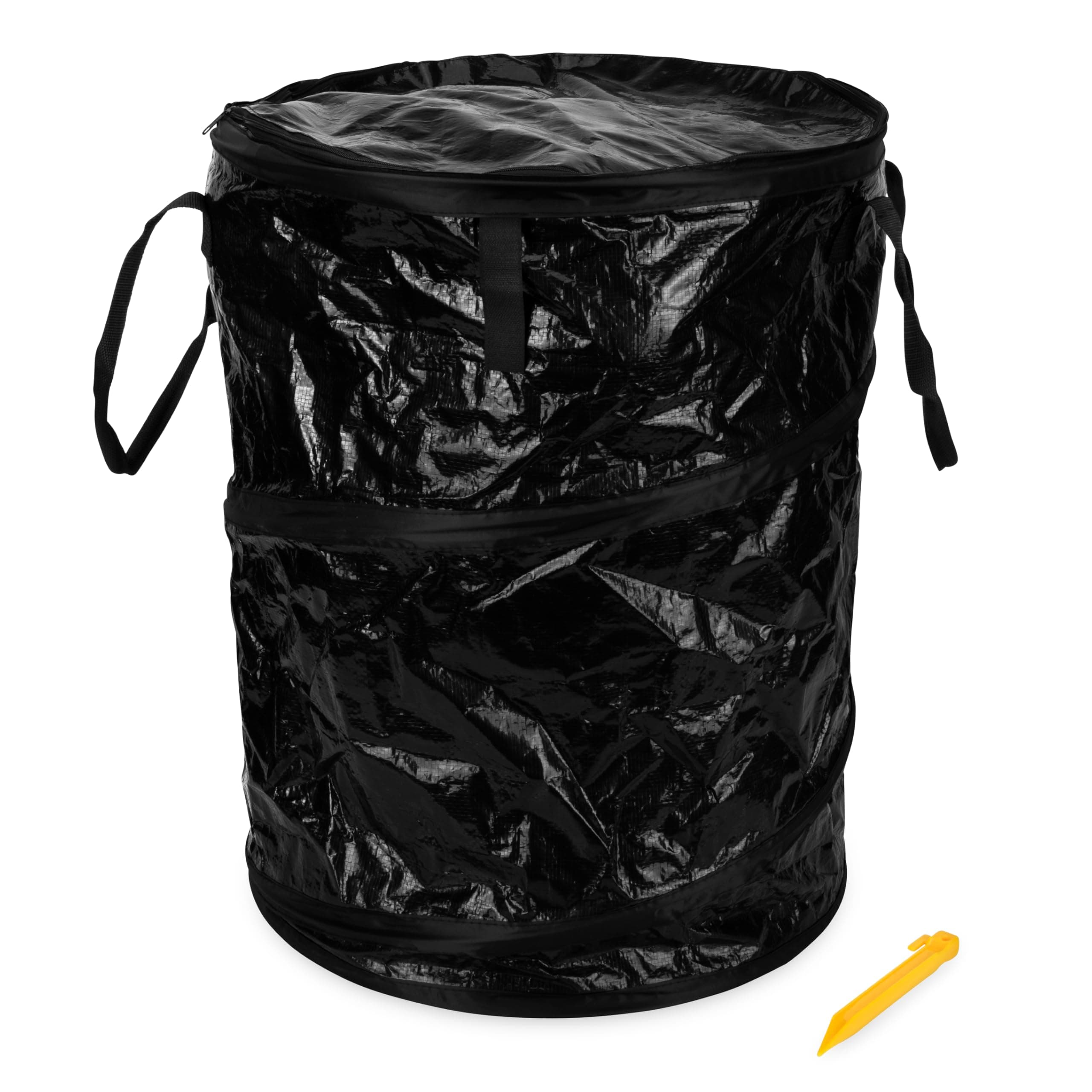 Pop-Up Utility Container - Use as Collapsible Trash Can When Camping - Holds 30-Gallon Kitchen-Size Trash Bags - Stands 2-Ft Tall & Collapses for RV Storage and Organization (42893-A)